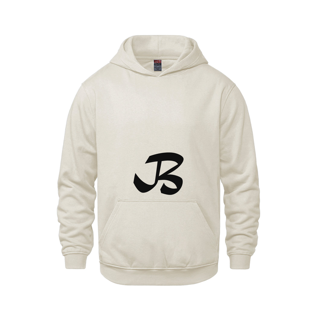 Alphabet B Hoodie 9 inch calligraphy Black ink, Ivory