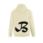 Alphabet B Hoodie 9 inch calligraphy Black ink, Ivory