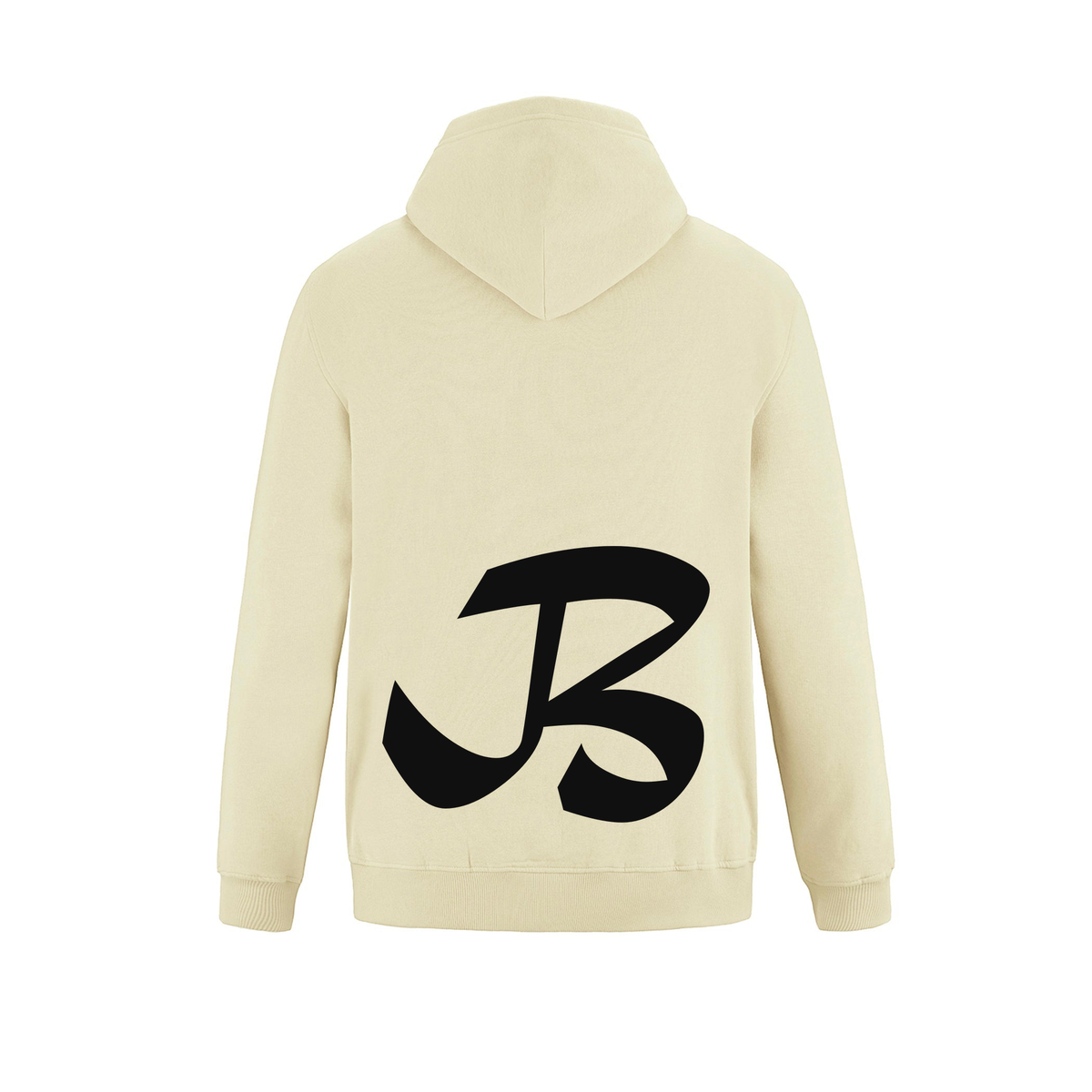 Alphabet B Hoodie 9 inch calligraphy Black ink, Ivory