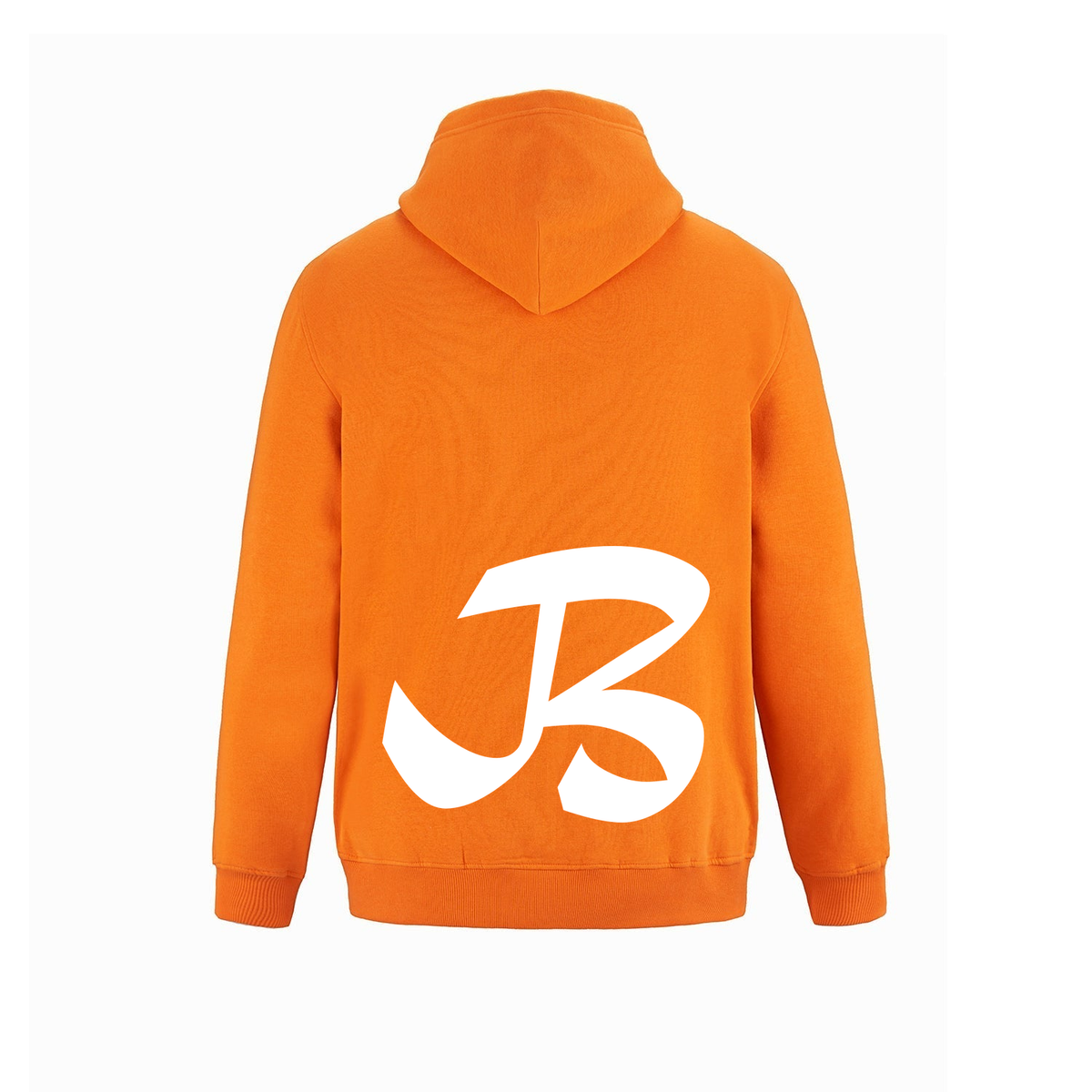 Alphabet B Hoodie 9 inch calligraphy White ink, Orange
