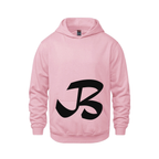 Alphabet B Hoodie 9 inch calligraphy Black ink, Pink