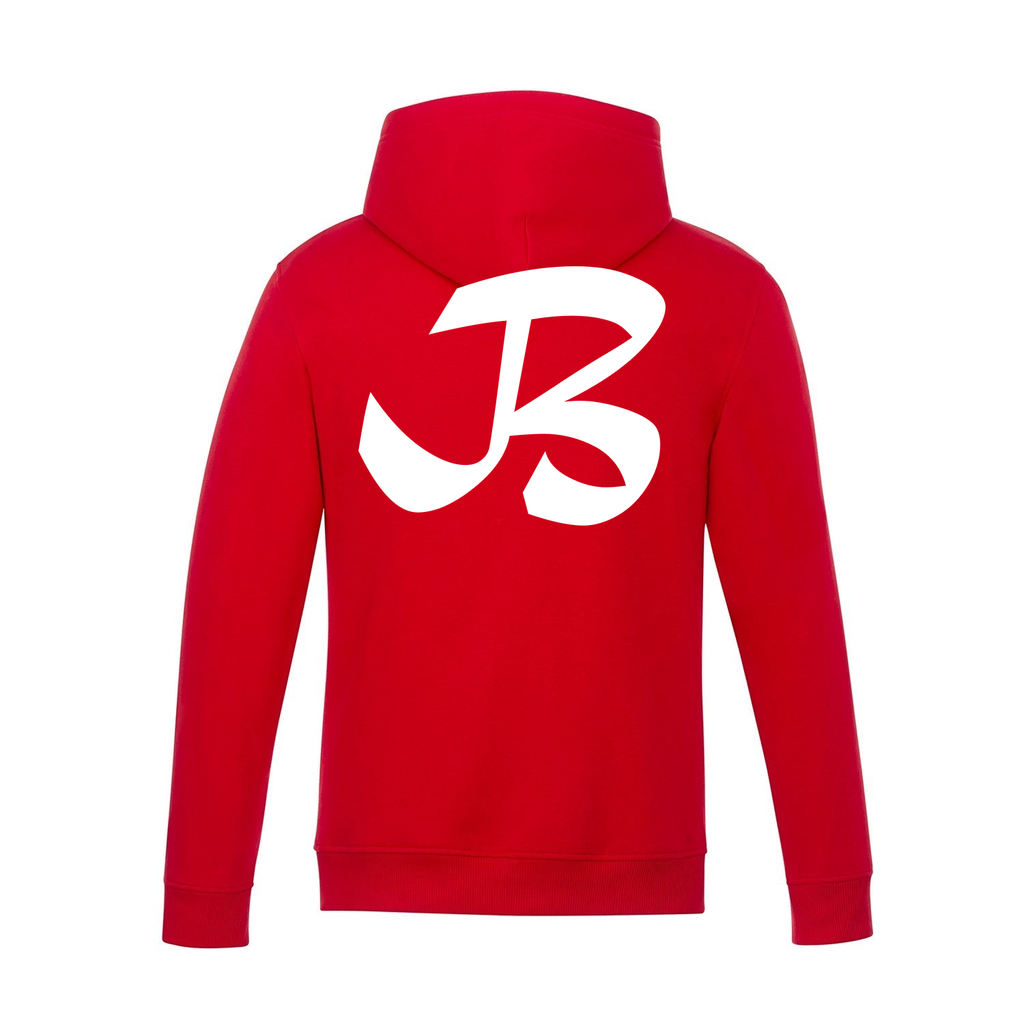 Alphabet B Hoodie 9 inch calligraphy White ink, Red
