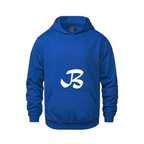 Alphabet B Hoodie 9 inch calligraphy White ink, Royal