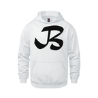 Alphabet B Hoodie 9 inch calligraphy Black ink, White