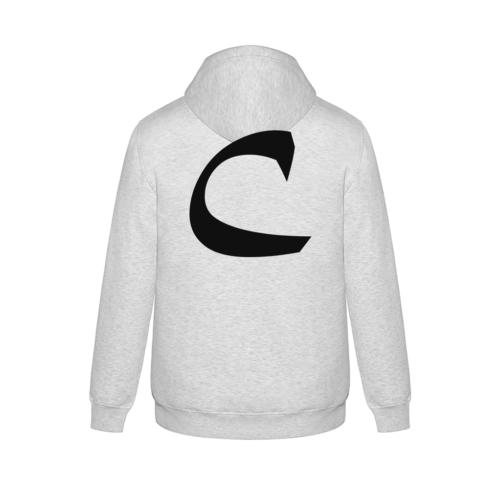 Alphabet C Hoodie 9 inch calligraphy Black ink, Ash