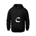 Alphabet C Hoodie 9 inch calligraphy White ink, Black