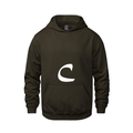 Alphabet C Hoodie 9 inch calligraphy White ink, Brown