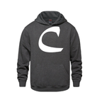Alphabet C Hoodie 9 inch calligraphy White ink, Charcoal