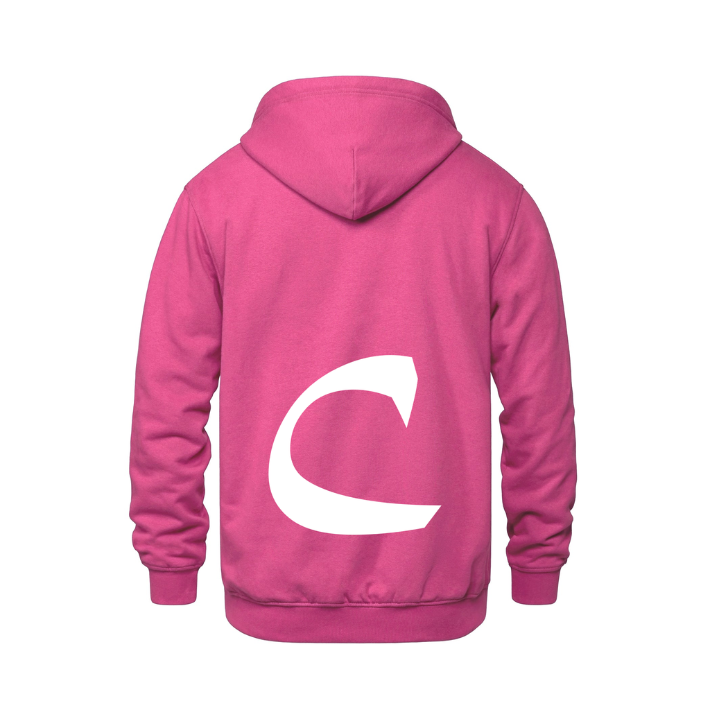 Alphabet C Hoodie 9 inch calligraphy White ink, Heliconia