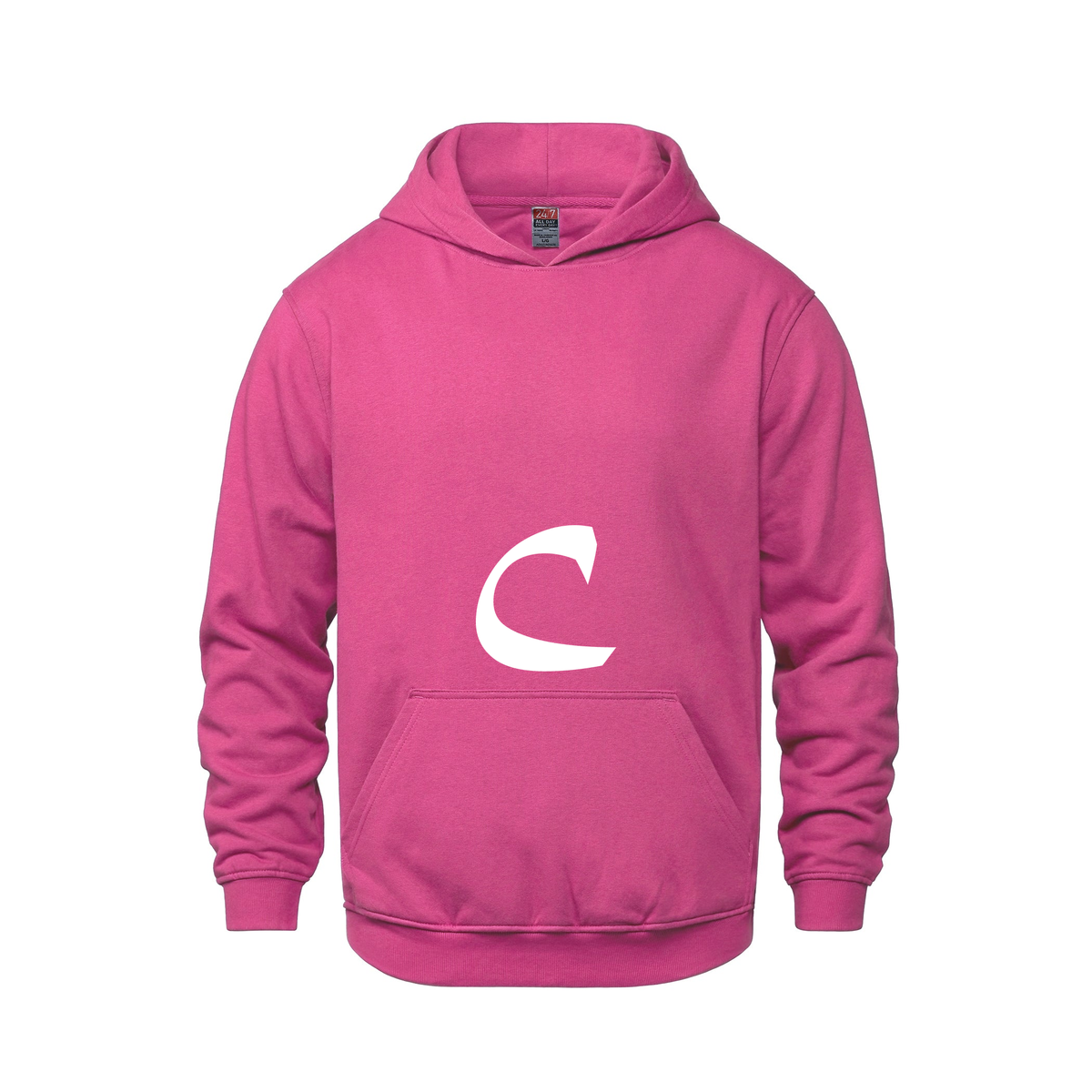 Alphabet C Hoodie 9 inch calligraphy White ink, Heliconia