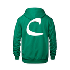Alphabet C Hoodie 9 inch calligraphy White ink, Kelly Green