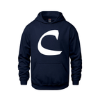 Alphabet C Hoodie 9 inch calligraphy White ink, Navy