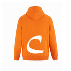 Alphabet C Hoodie 9 inch calligraphy White ink, Orange