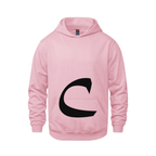 Alphabet C Hoodie 9 inch calligraphy Black ink, Pink