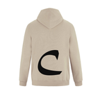 Alphabet C Hoodie 9 inch calligraphy Black ink, Sand