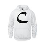 Alphabet C Hoodie 9 inch calligraphy Black ink, White