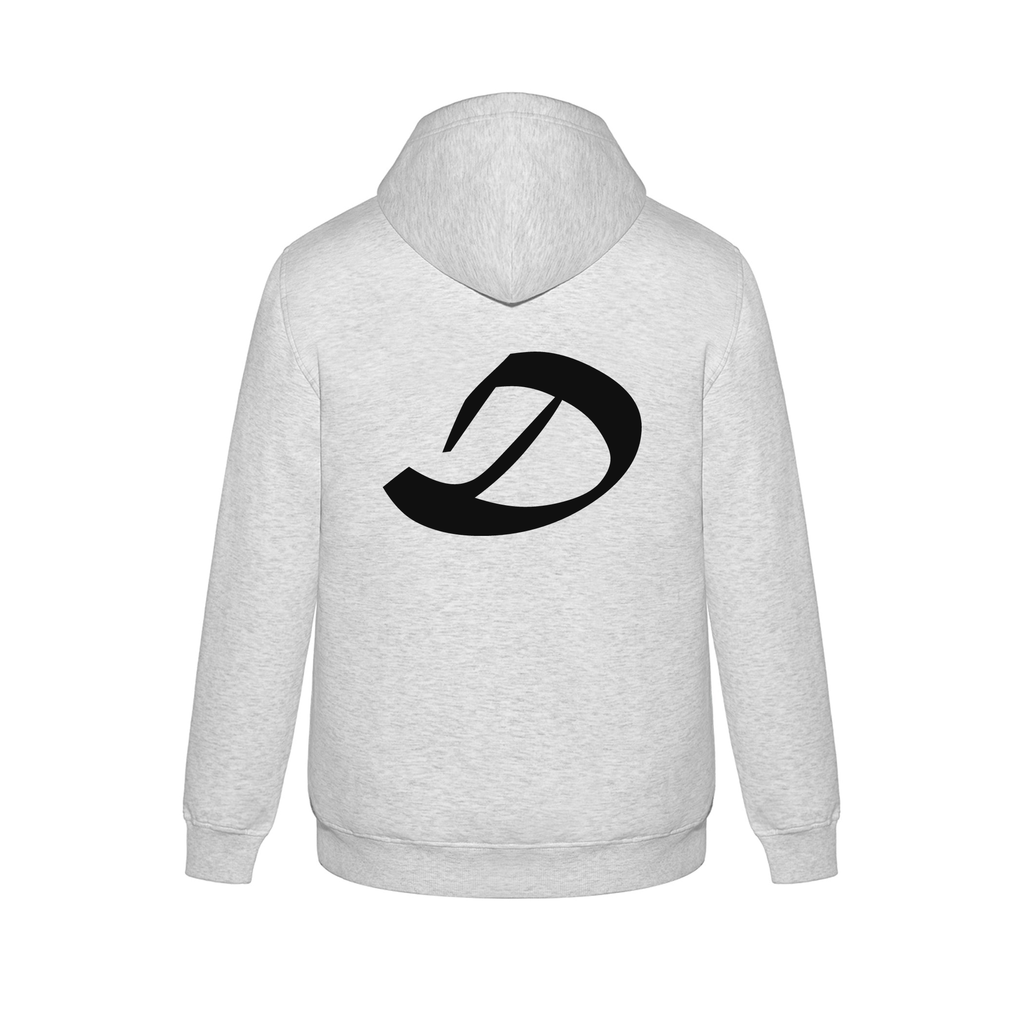 Alphabet D Hoodie 9 inch calligraphy Black ink, Ash