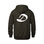 Alphabet D Hoodie 9 inch calligraphy White ink, Brown
