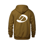 Alphabet D Hoodie 9 inch calligraphy White ink, Caramel