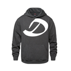 Alphabet D Hoodie 9 inch calligraphy White ink, Charcoal