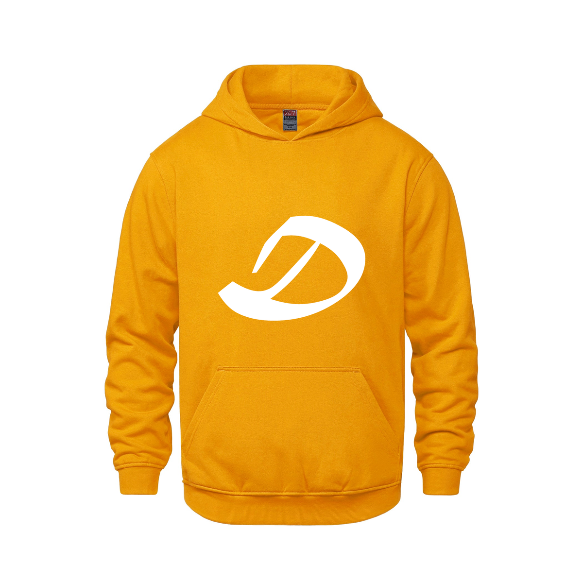 Alphabet D Hoodie 9 inch calligraphy White ink, Gold