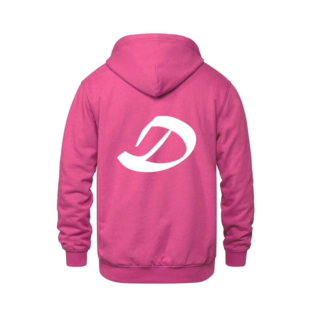 Alphabet D Hoodie 9 inch calligraphy White ink, Heliconia