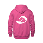 Alphabet D Hoodie 9 inch calligraphy White ink, Heliconia