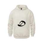 Alphabet D Hoodie 9 inch calligraphy Black ink, Ivory