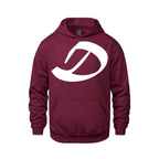 Alphabet D Hoodie 9 inch calligraphy White ink, Maroon