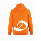 Alphabet D Hoodie 9 inch calligraphy White ink, Orange