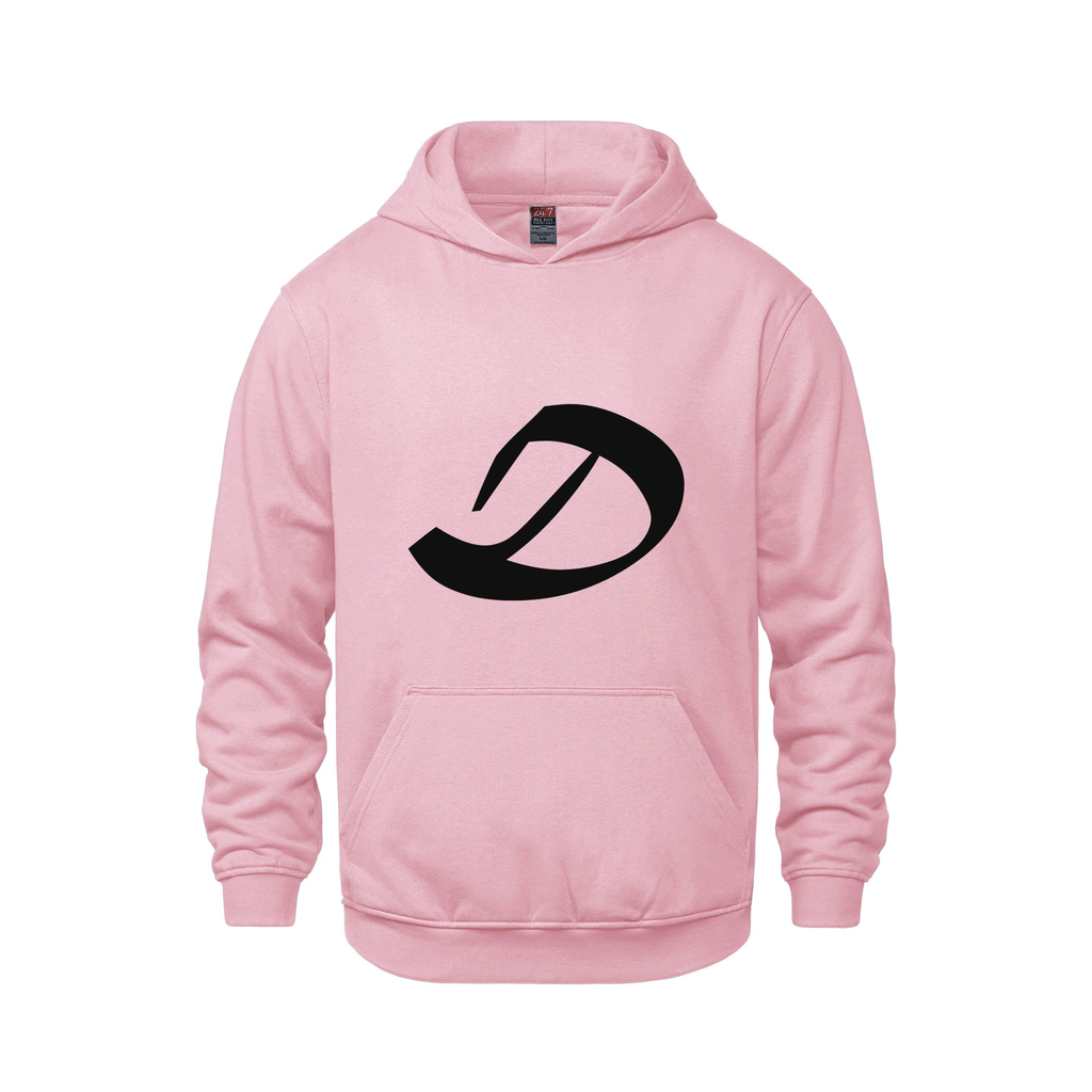 Alphabet D Hoodie 9 inch calligraphy Black ink, Pink