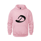 Alphabet D Hoodie 9 inch calligraphy Black ink, Pink