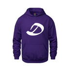 Alphabet D Hoodie 9 inch calligraphy White ink, Purple