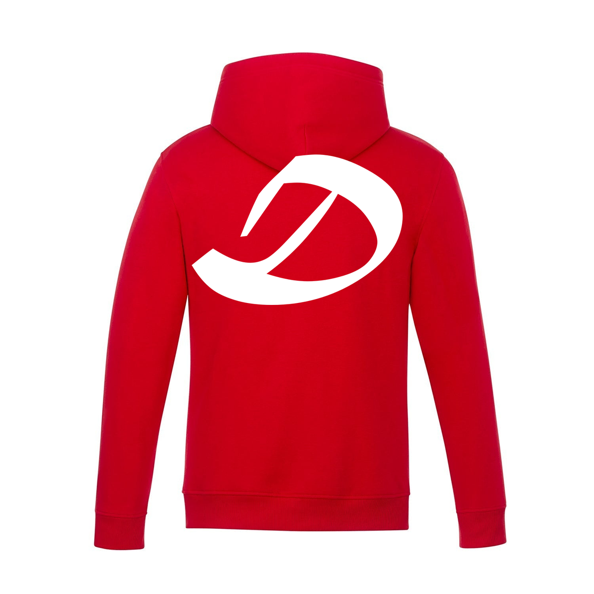 Alphabet D Hoodie 9 inch calligraphy White ink, Red