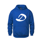 Alphabet D Hoodie 9 inch calligraphy White ink, Royal