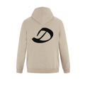 Alphabet D Hoodie 9 inch calligraphy Black ink, Sand