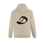 Alphabet D Hoodie 9 inch calligraphy Black ink, Sand