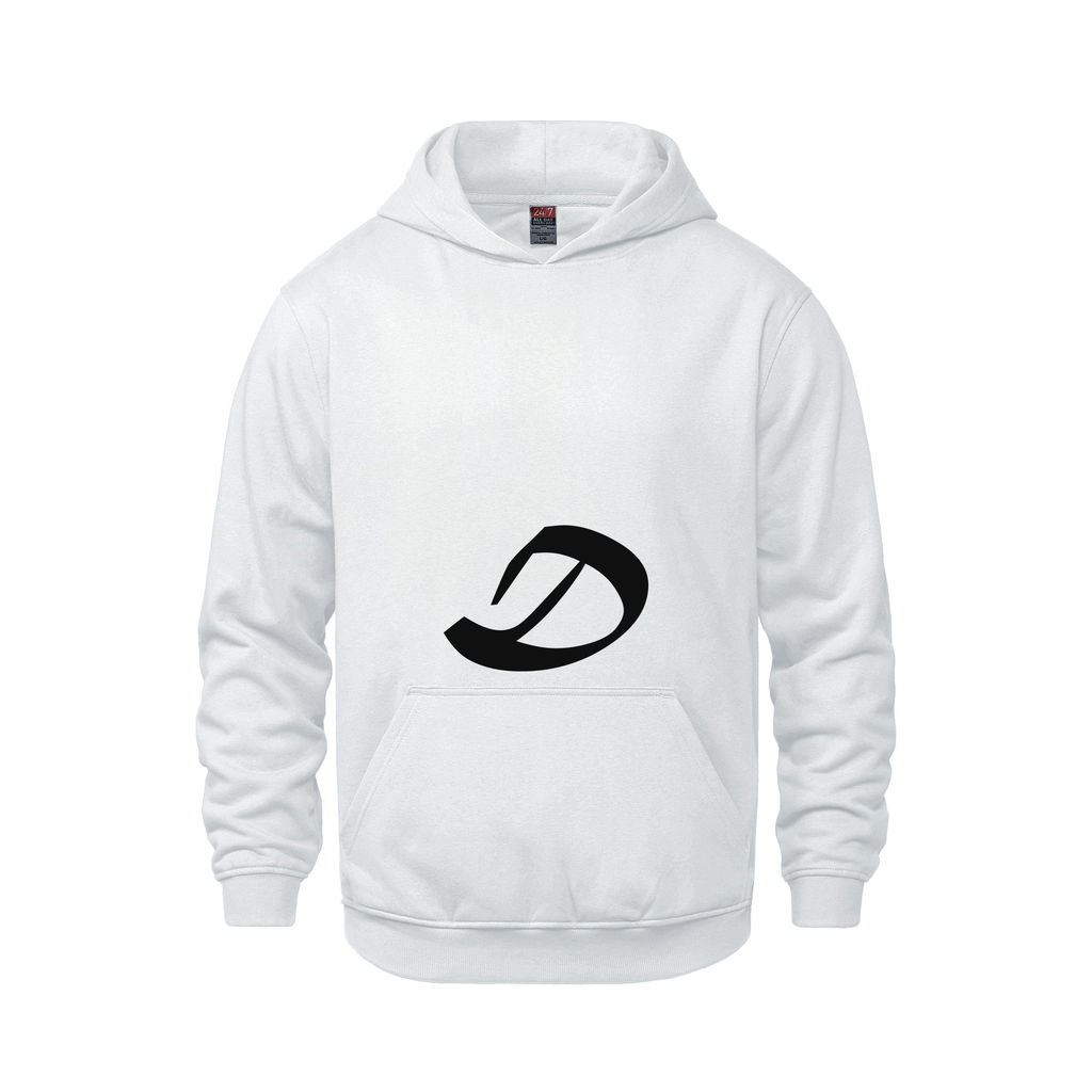 Alphabet D Hoodie 9 inch calligraphy Black ink, White