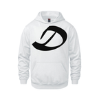 Alphabet D Hoodie 9 inch calligraphy Black ink, White