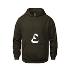 Alphabet E Hoodie 9 inch calligraphy White ink, Brown