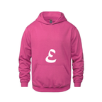 Alphabet E Hoodie 9 inch calligraphy White ink, Heliconia