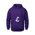 Alphabet E Hoodie 9 inch calligraphy White ink, Purple