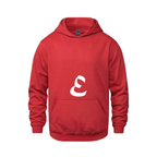 Alphabet E Hoodie 9 inch calligraphy White ink, Red