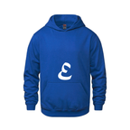 Alphabet E Hoodie 9 inch calligraphy White ink, Royal