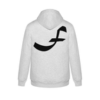 Alphabet F Hoodie 9 inch calligraphy Black ink, Ash