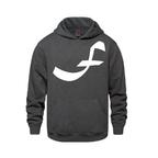Alphabet F Hoodie 9 inch calligraphy White ink, Charcoal