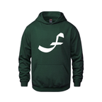 Alphabet F Hoodie 9 inch calligraphy White ink, Forest Green