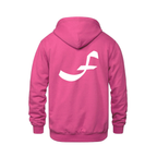 Alphabet F Hoodie 9 inch calligraphy White ink, Heliconia