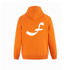 Alphabet F Hoodie 9 inch calligraphy White ink, Orange