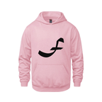 Alphabet F Hoodie 9 inch calligraphy Black ink, Pink